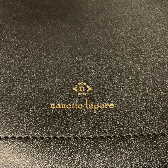 Nanette Lepore Stylish Double Compartment Gold Hardware Hard Poly Bag! - Picture 8 of 13